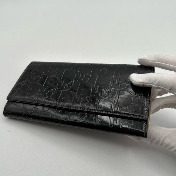 Dior Black Embossed Wallet - Picture 2 of 10